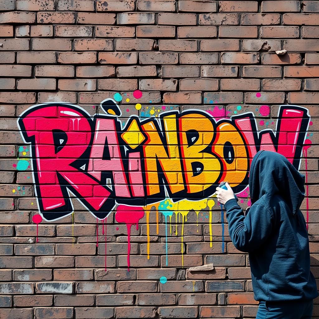 Teen Graffiti Artist's Rainbow Splash Art