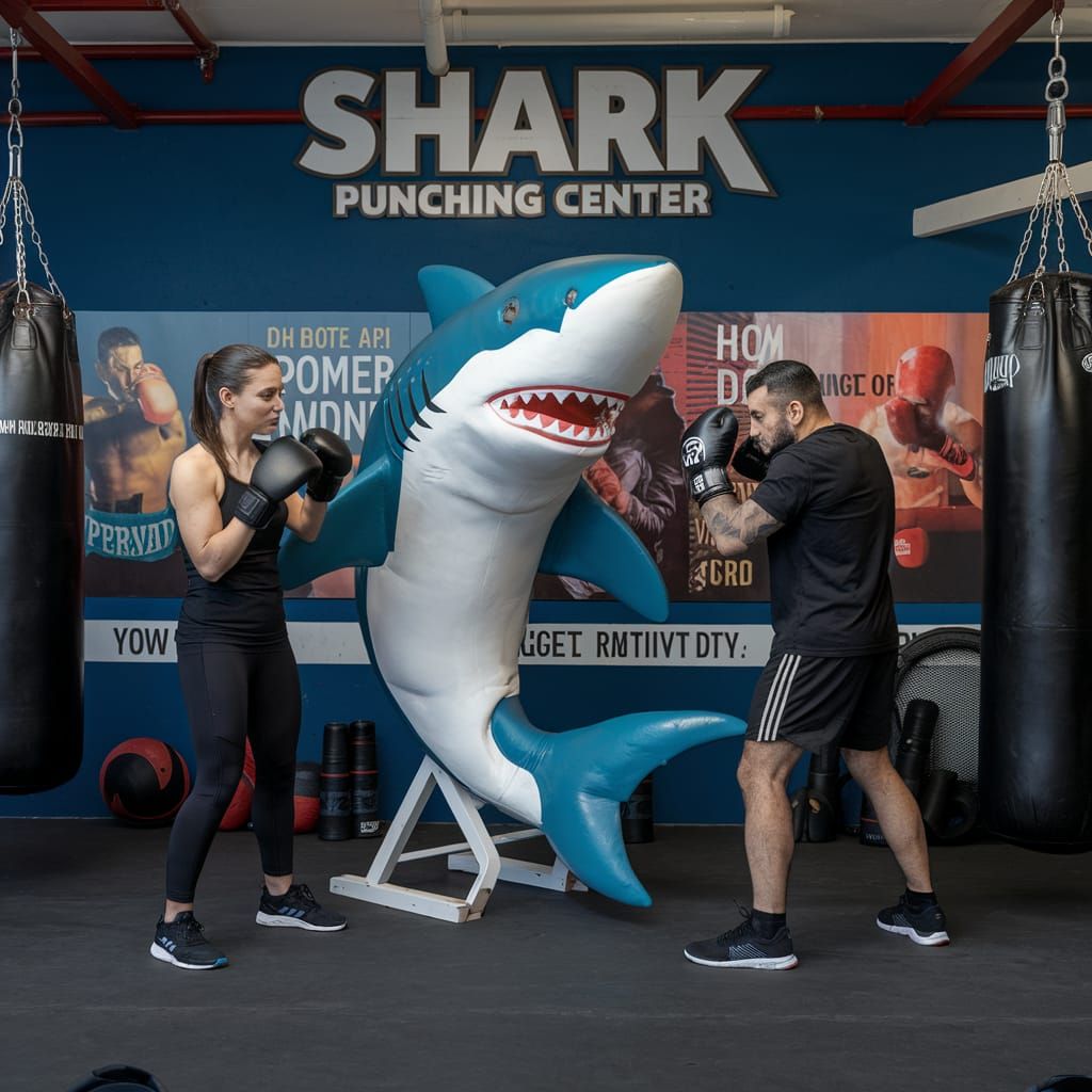 Shark Punching Center: Boxing Training with Dummy Shark