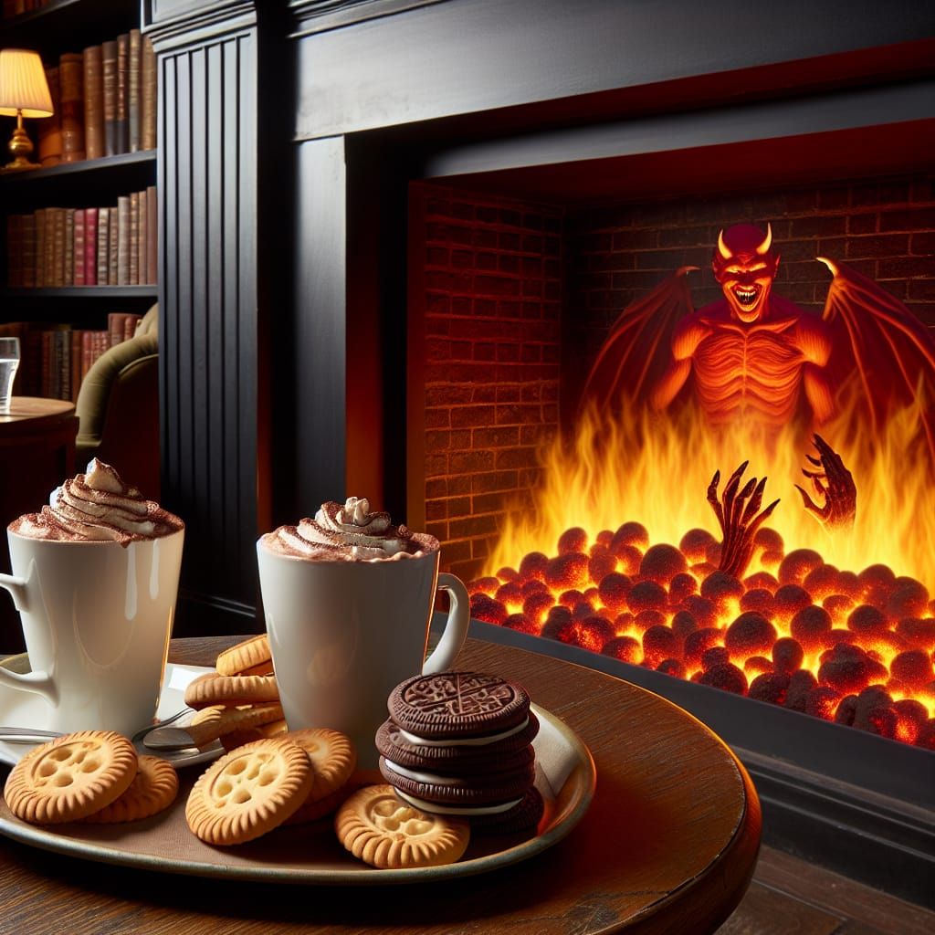 Surreal Fireplace: Cozy Lounge Meets Inferno