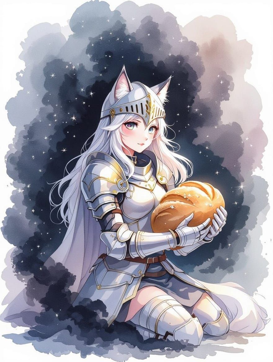 Dreamlike Lynx Knight in Soft Pastel Fantasy