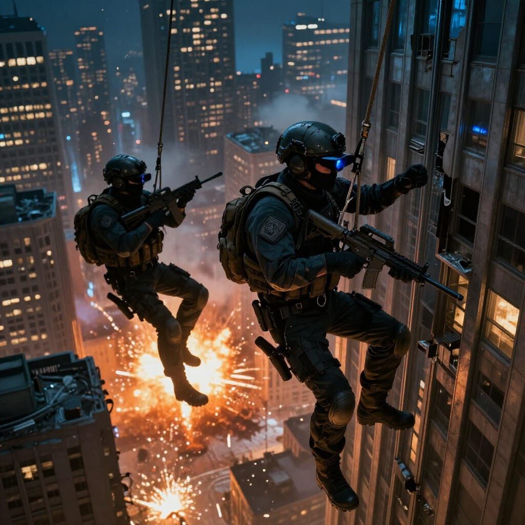 Elite Black Ops Soldiers Descend on War-Torn City