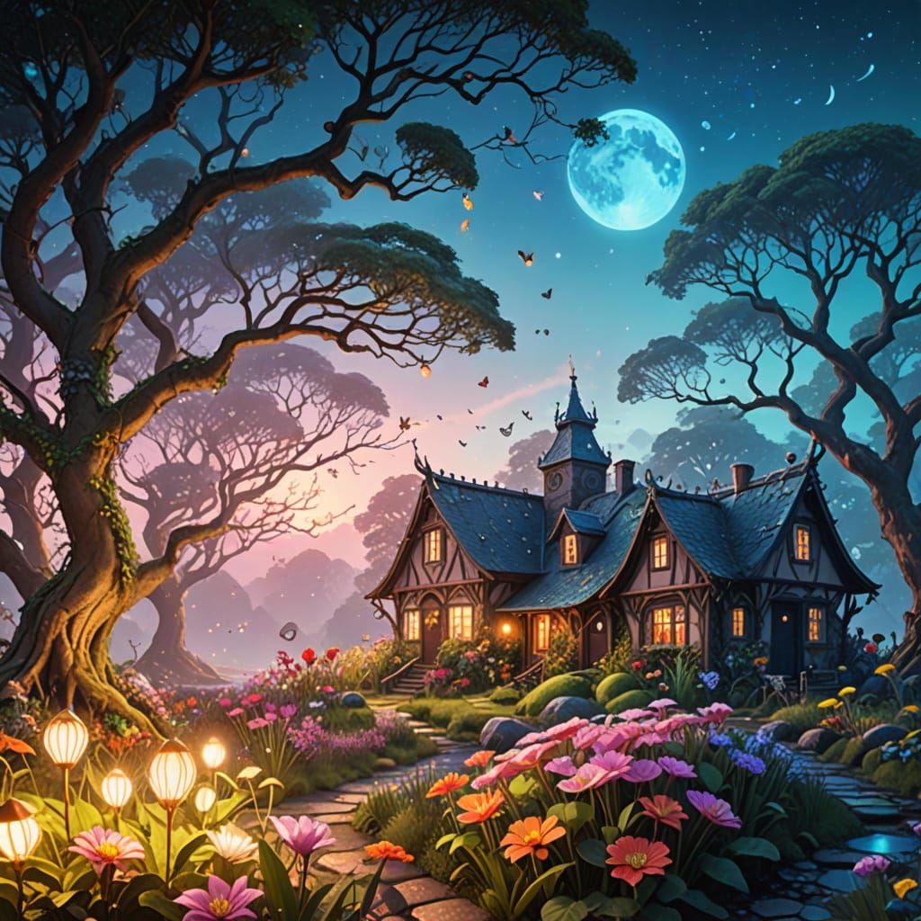 Magical Potting Shed in Flower Field at Golden Hour