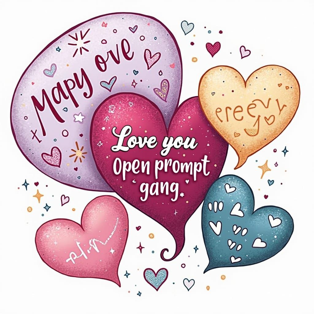 Valentine's Hearts in Whimsical Color