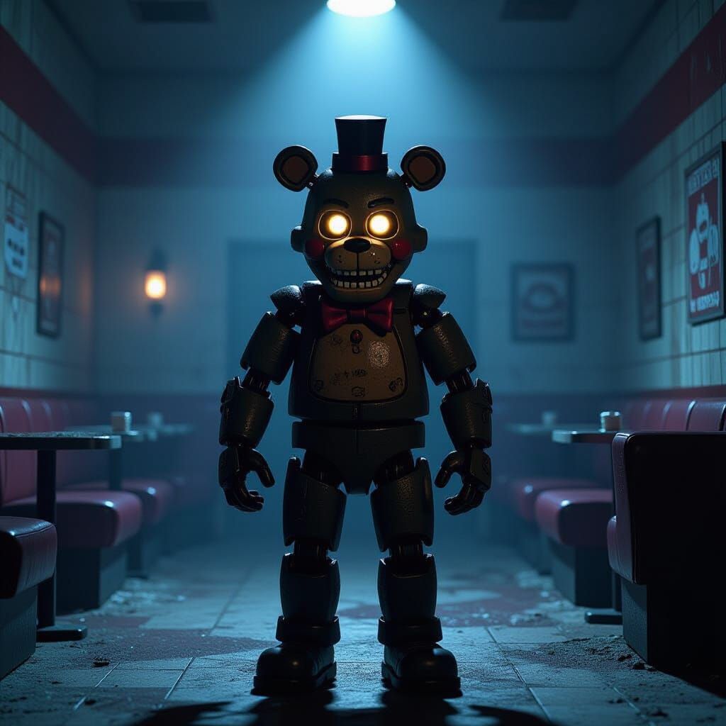 Chilling Freddy Fazbear in Abandoned Pizzeria