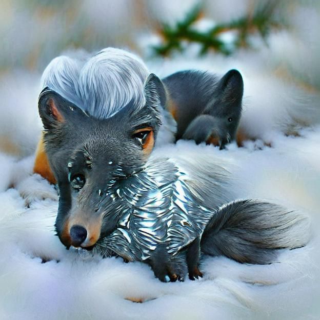Magnificent Silver Fox in Natural Habitat