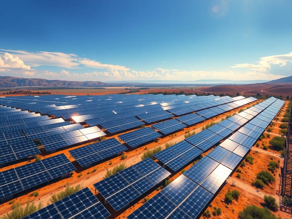 Solar Farm Landscape in Futuristic Style