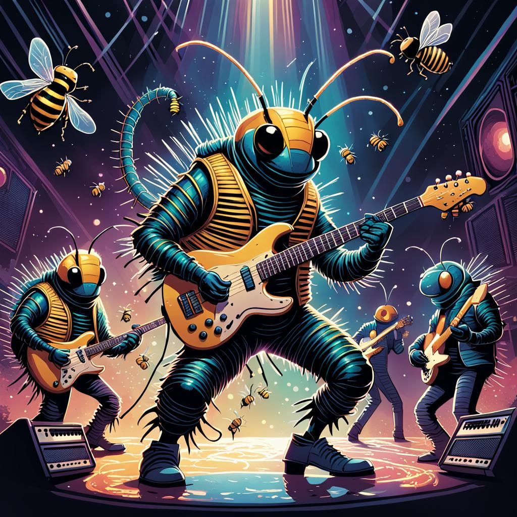 Disco Centipede Dance Party: Comic Book Art