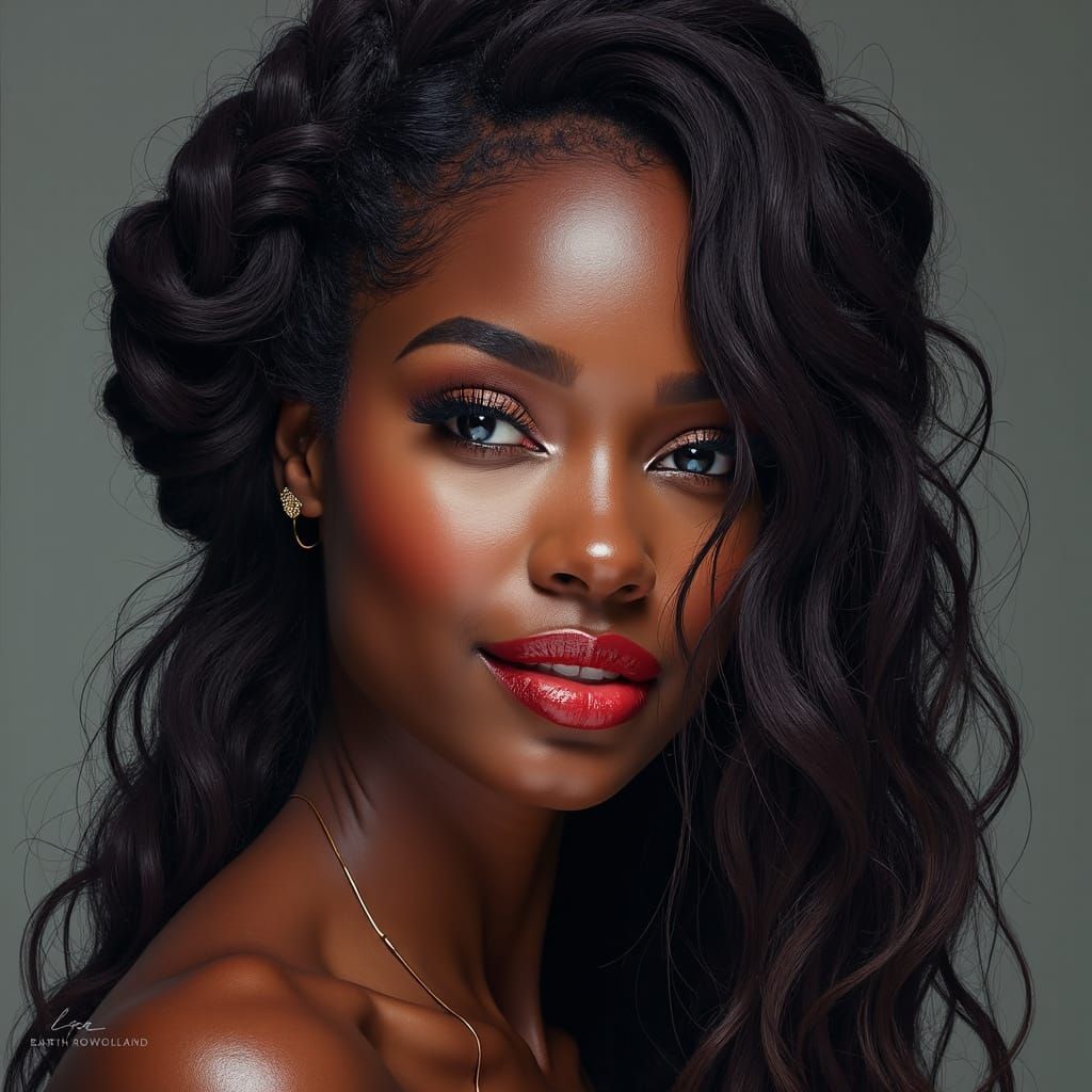 African Goddess Portrait in Vogue Style