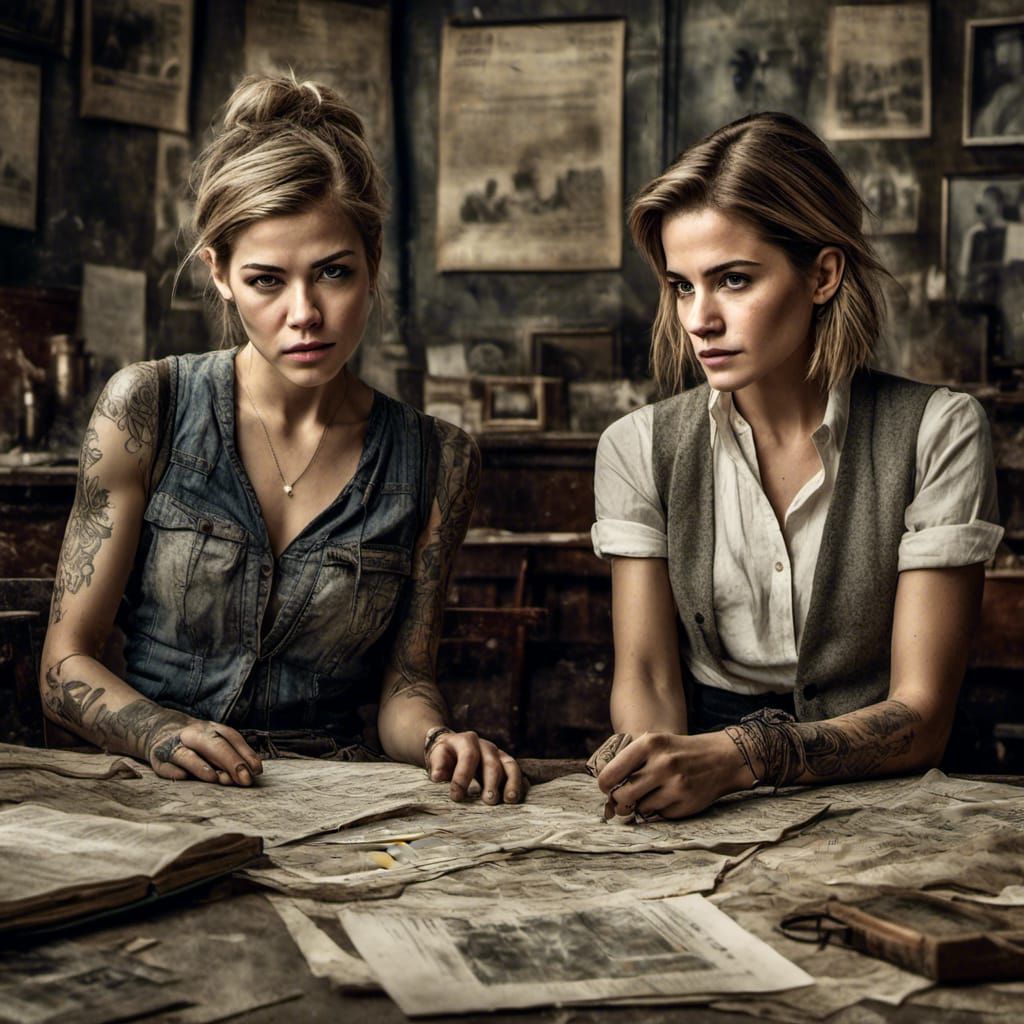 Hyperrealistic Portrait of Rosamund Pike and Emma Watson
