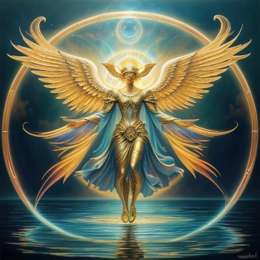 Surreal Angel of Truth in Oil Painting