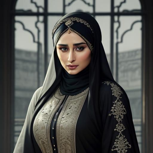 Woman in Hijab and Kurti: Hyperrealistic Portrait