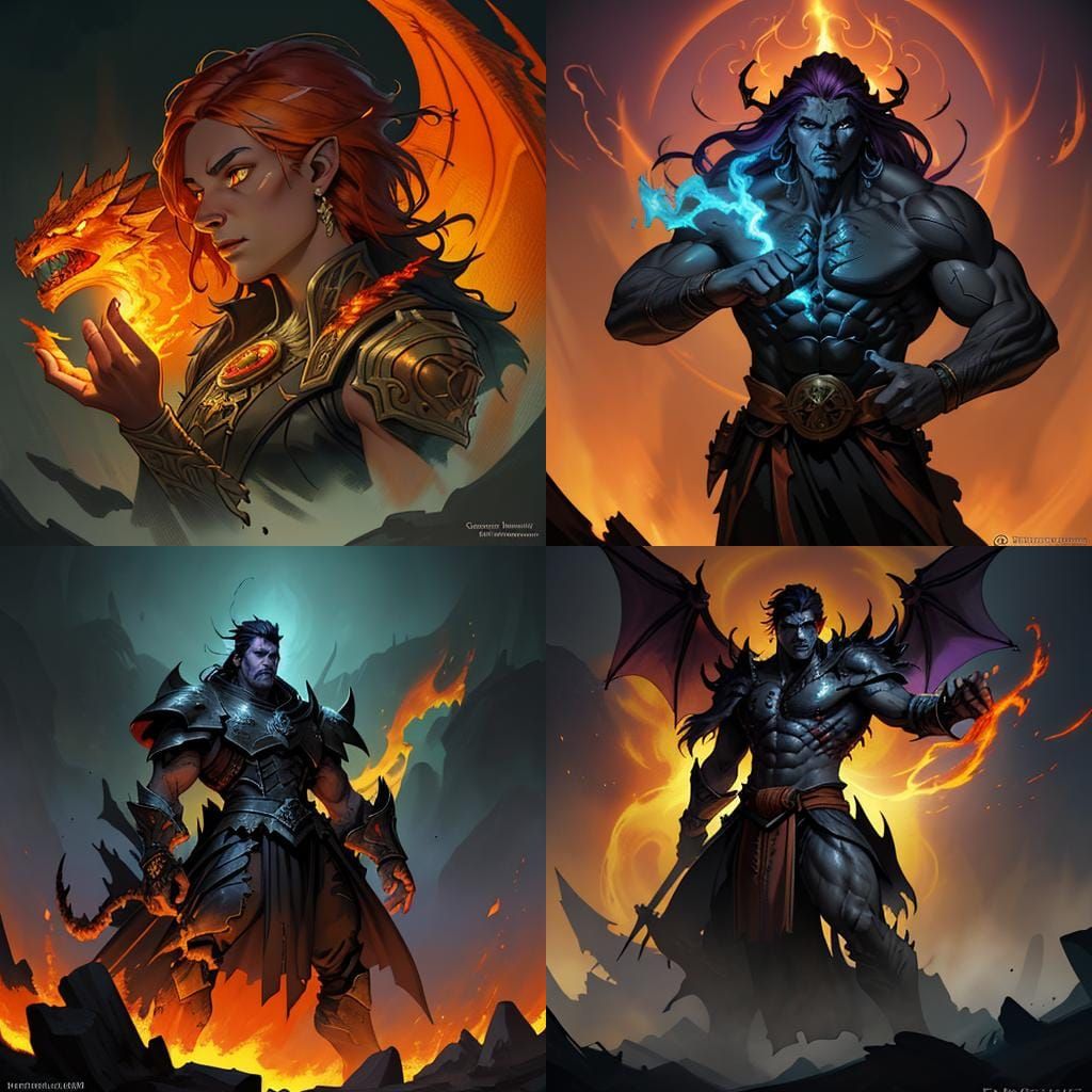 Dragon-Blooded Warrior in Dark Fantasy Style