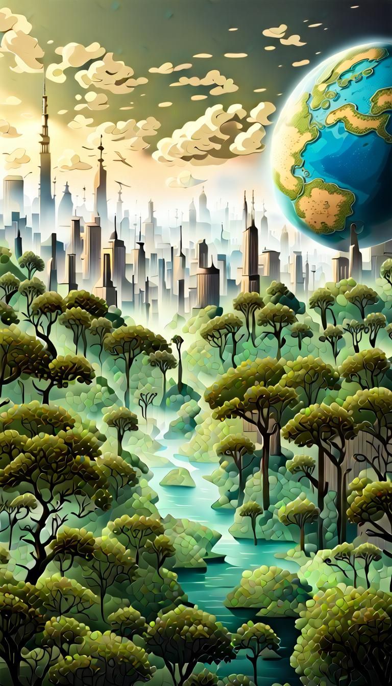 Earth's Future Biosphere: A Hyperrealistic Digital Illustrat...