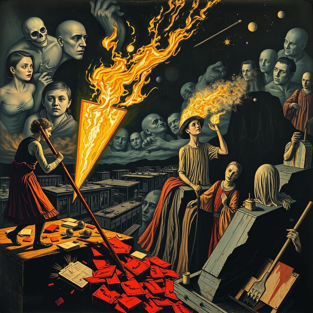 A Dancer's Descent into the Abyss in Pop Art