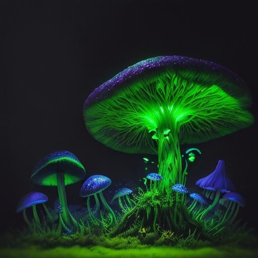 Surreal Poisonous Mushroom Spores in Dark Fantasy Style