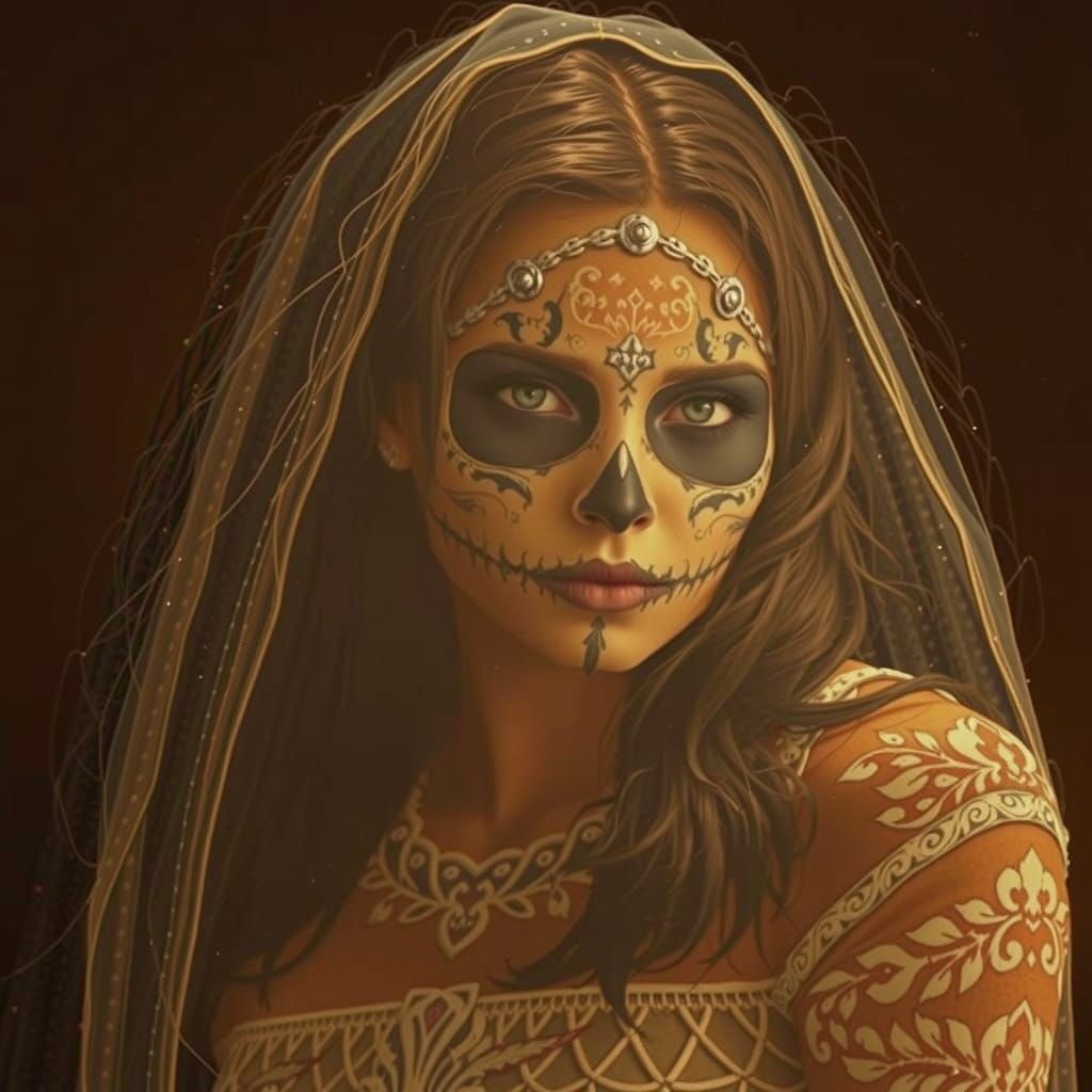 Vibrant Día de Los Muertos Celebration in Cinematic Realism