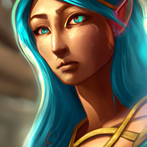 Cress Darnel Portrait in Art Nouveau Style