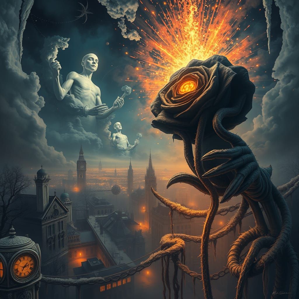 Surreal Dark Fantasy Masterpiece: Spirits Emerge From Shatte...