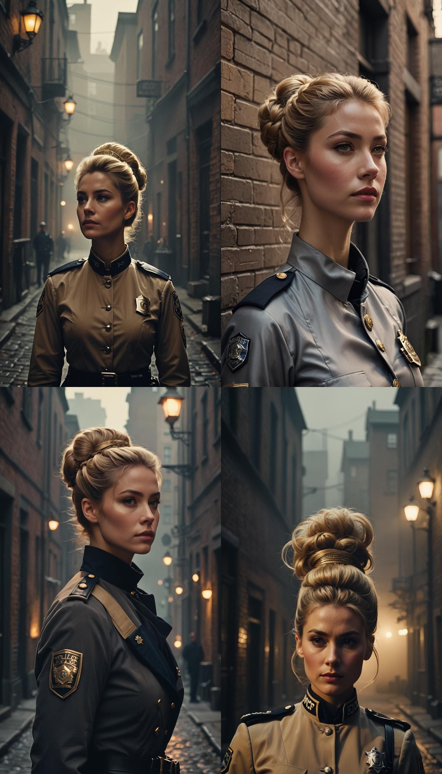 Woman in 1880s Police Uniform: Cinematic Film Still