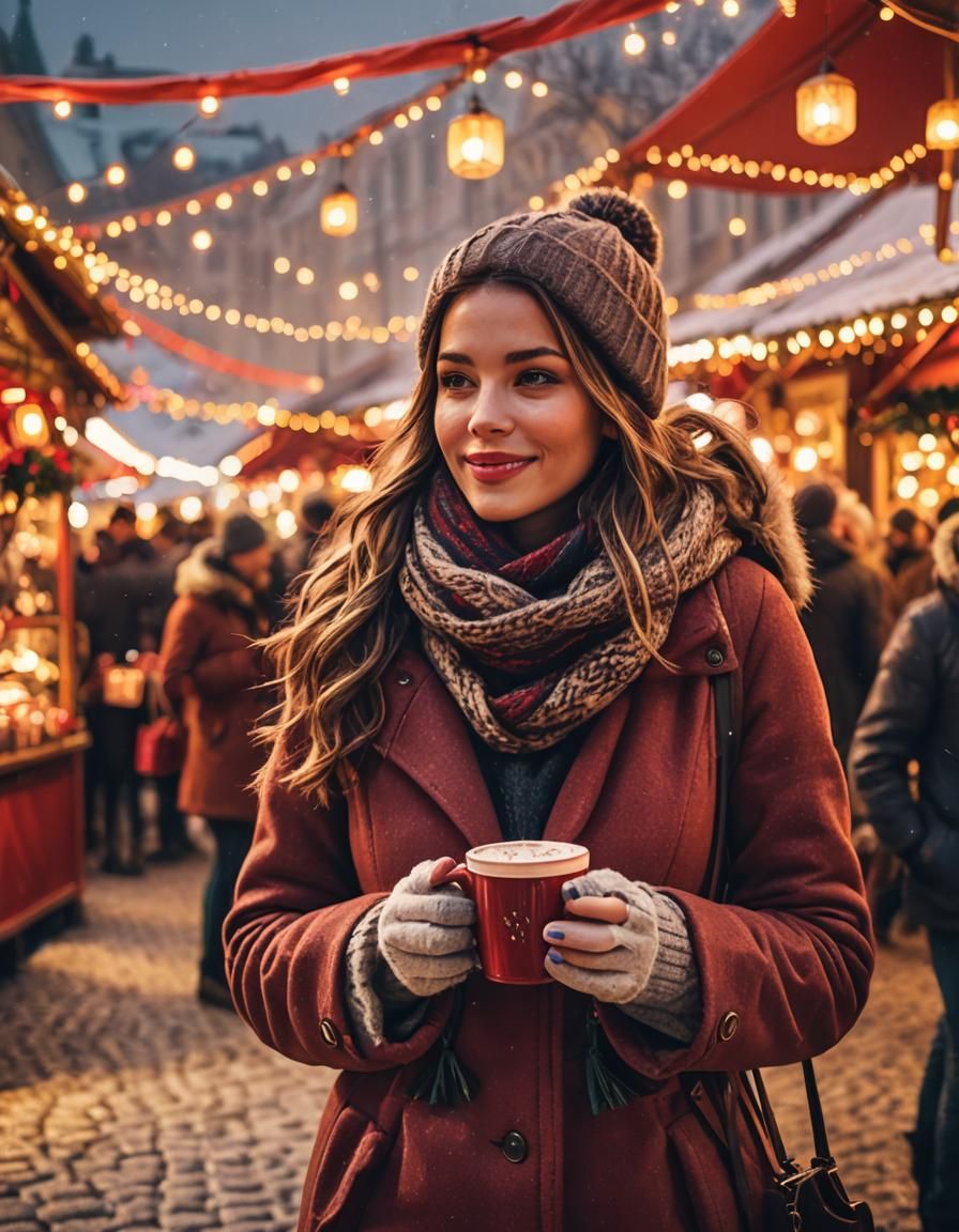 Christmas Market Romance in Vienna: Golden Winter Scene
