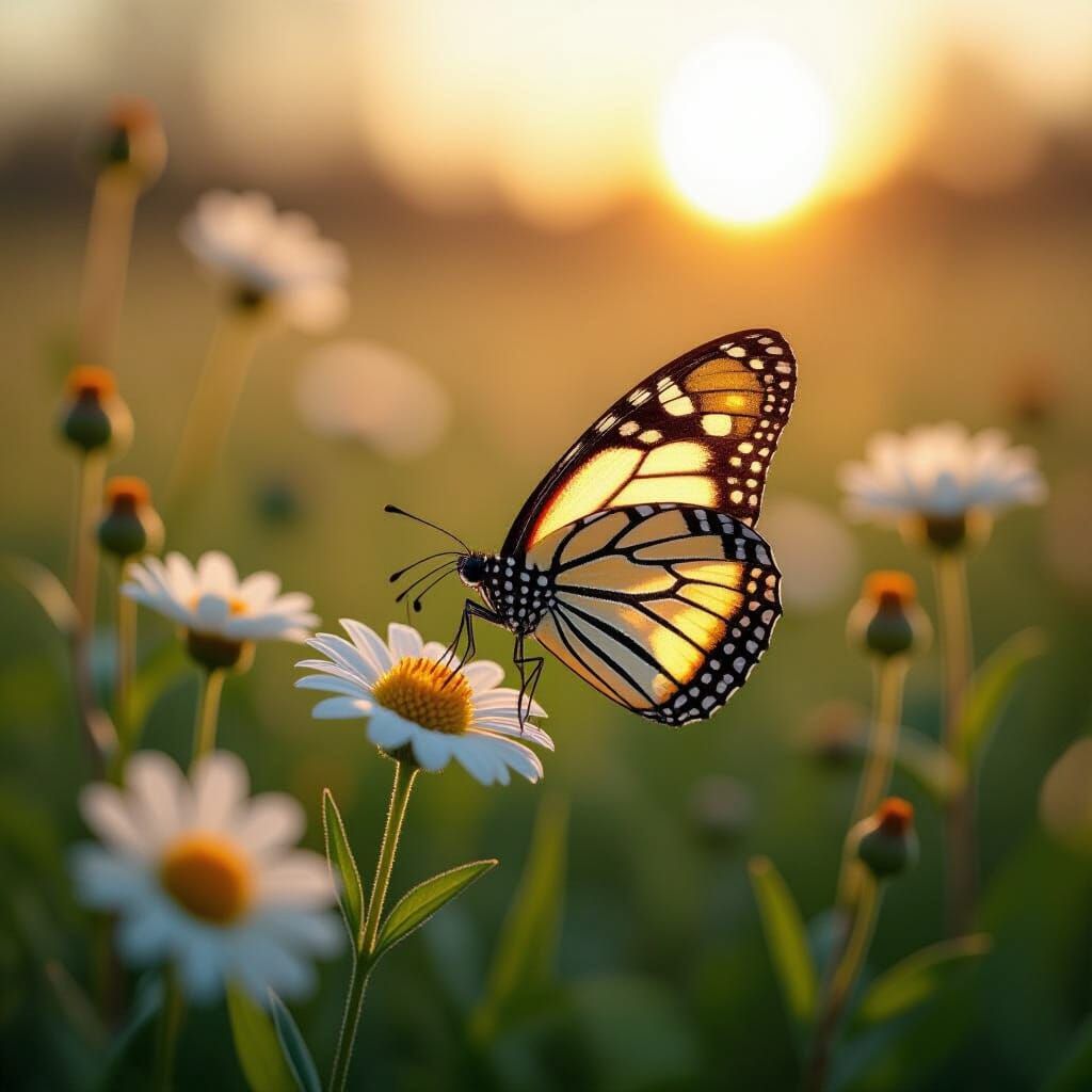 Winter Butterfly in Spring Meadow: Matte Painting