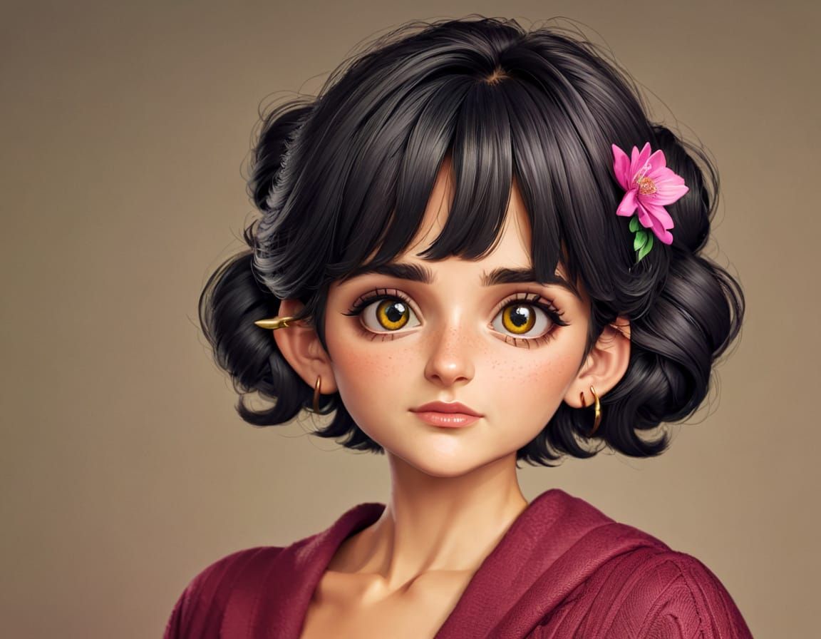 The flower in her hair