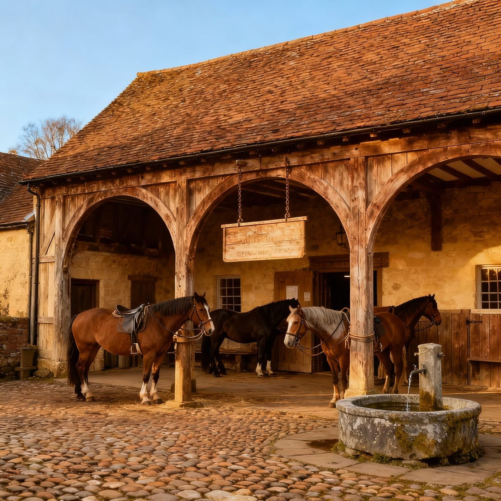 18th Century Coaching Inn Yard Scene