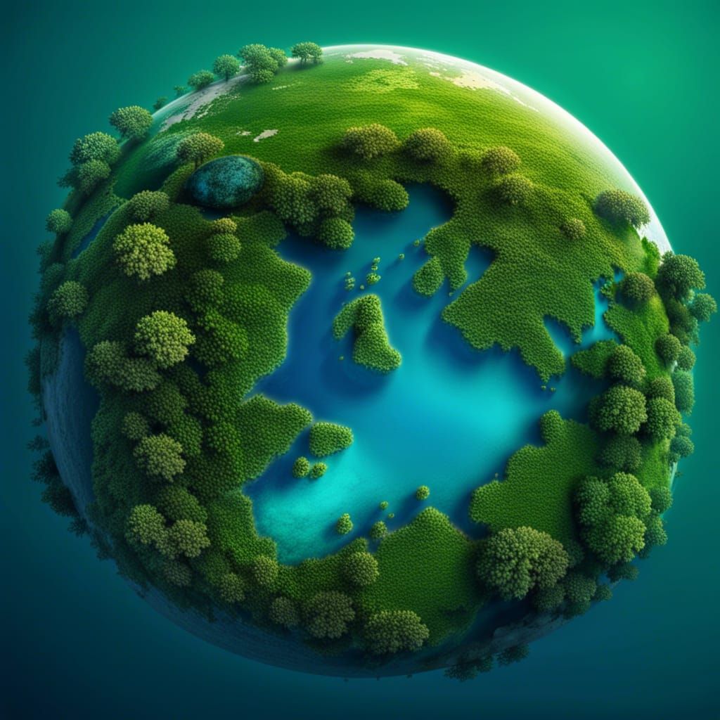 Lush Green and Blue Planet Earth
