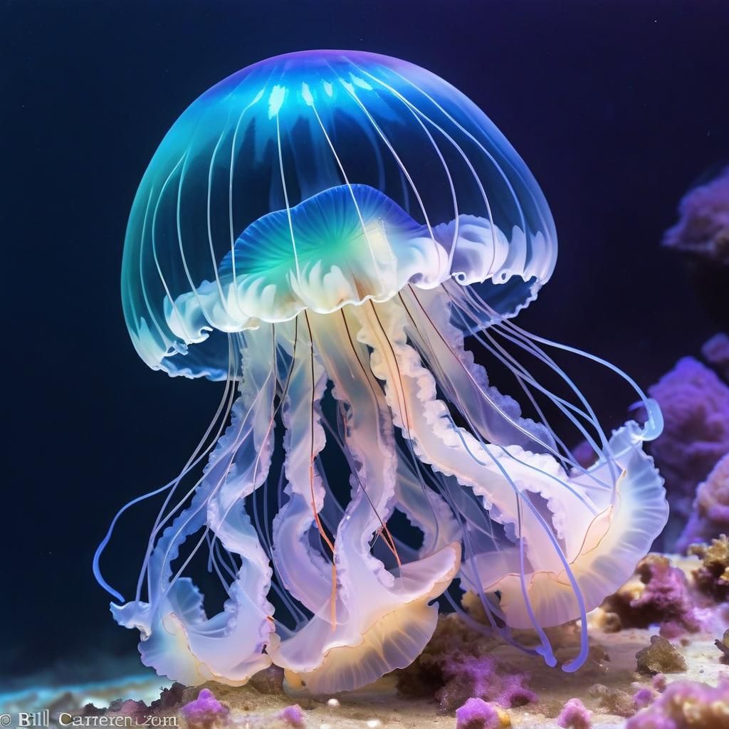 Majestic Crystal Jellyfish in Soft Colors