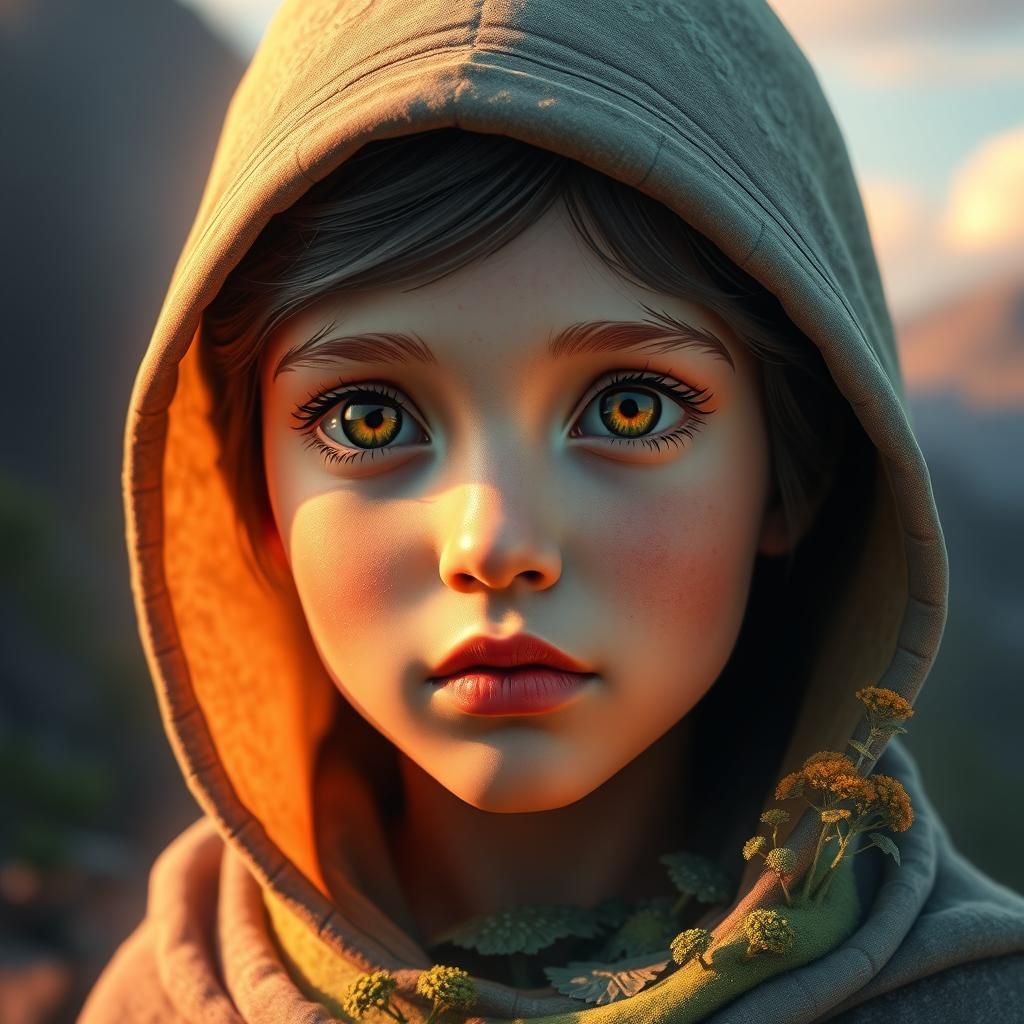 Surreal Landscape Girl: 3D Game Cinematic Art