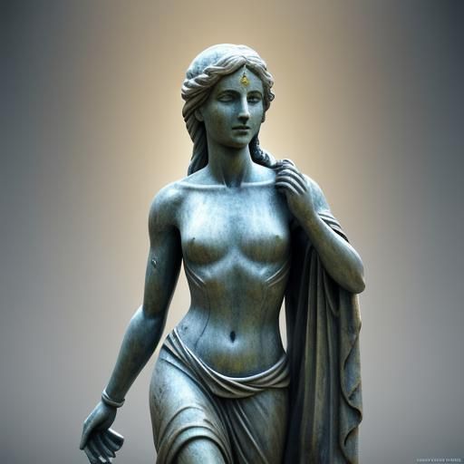 Marble Statue of Woman: Cinematic Photorealism