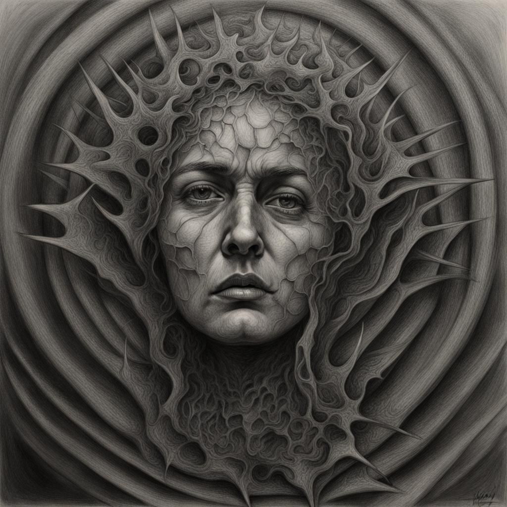 Hyperdetailed Charcoal Drawing Conveying Harm