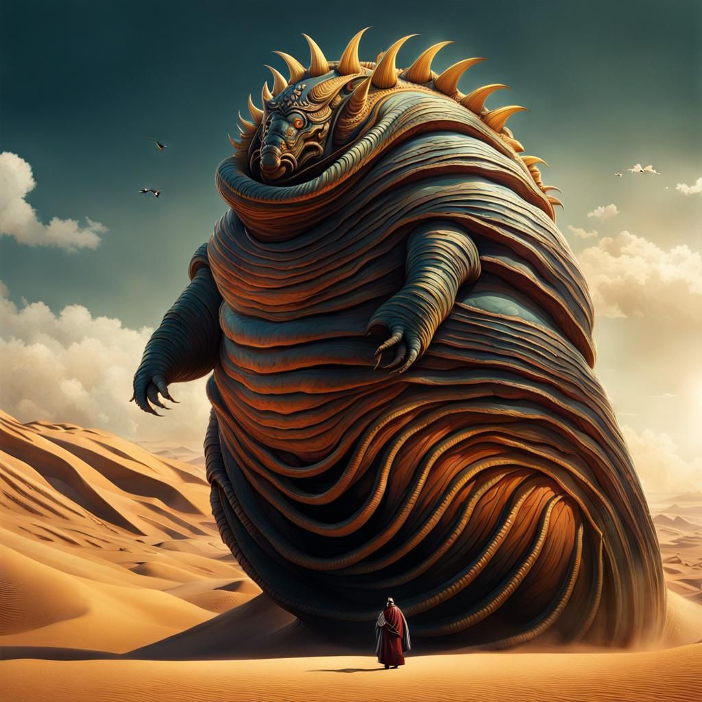 Sandworm Baron in Hyper-Detailed Sci-Fi Setting