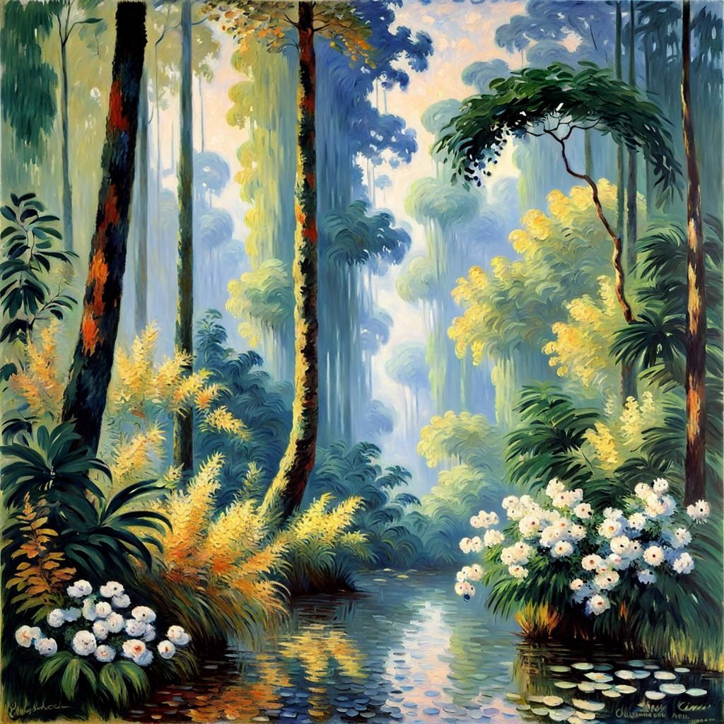 Elegance in a Rainforest: Impressionistic Style