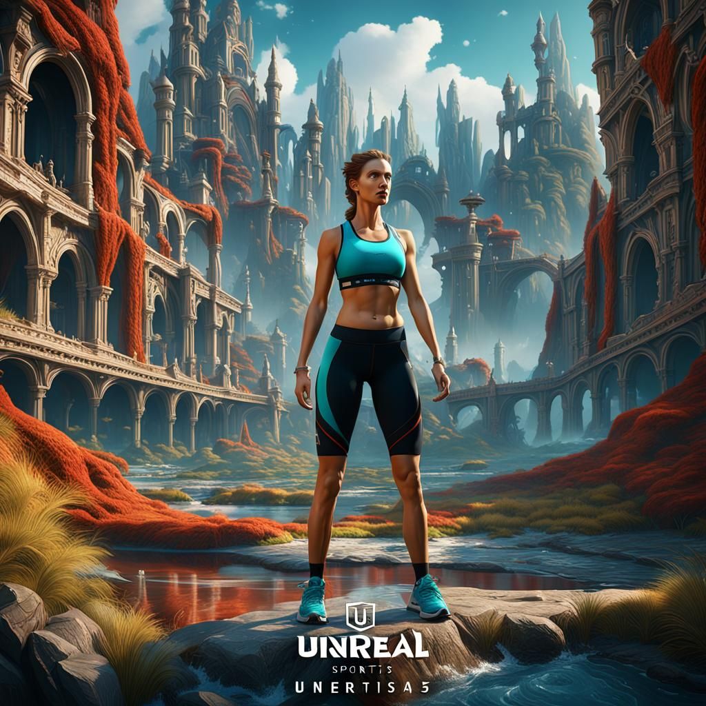 Woman in Sports Bra: Detailed Fantasy Art