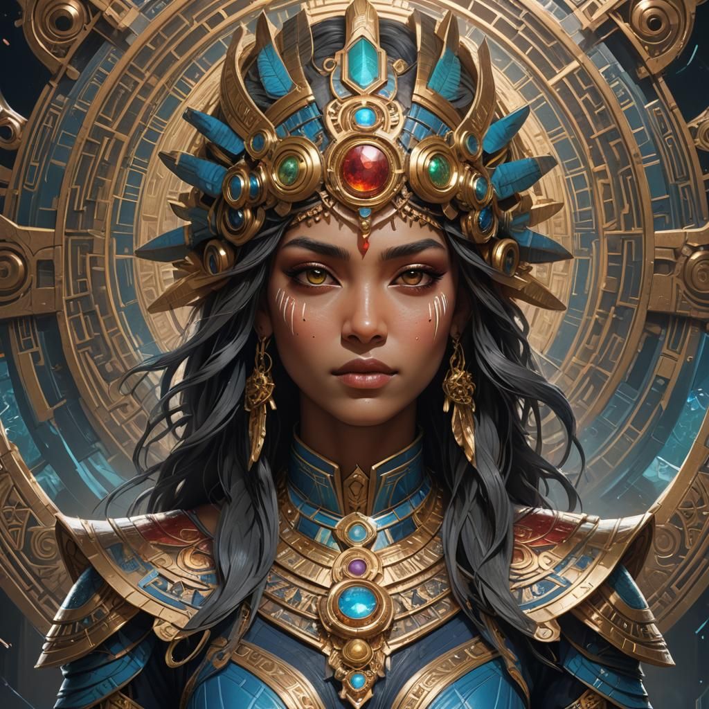 Anunnaki Princess Portrait in Hyperdetailed Style