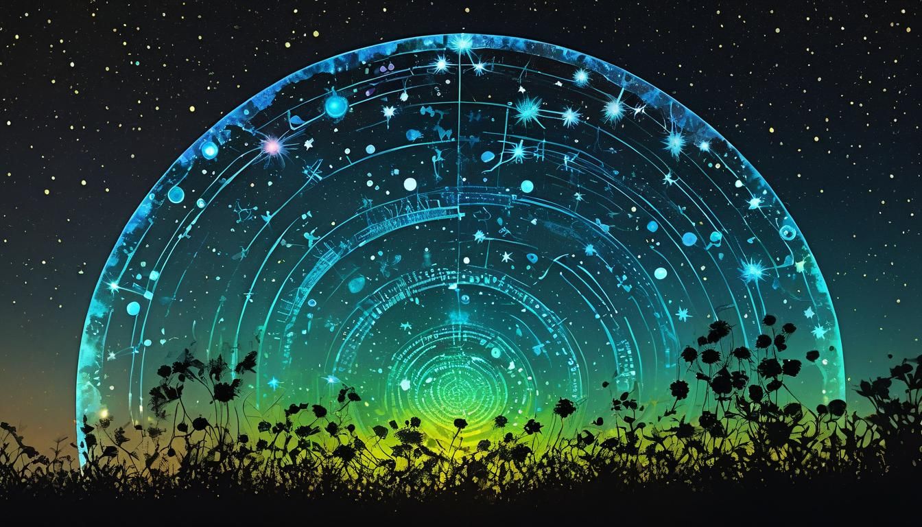 Ethereal Alcohol Ink Painting of Glowing Star Clusters