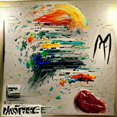 Abstract Expressionist Painting with Bold Brushstrokes