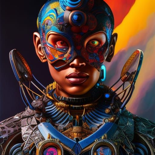 Detailed Troll Portrait in Maximalist Style