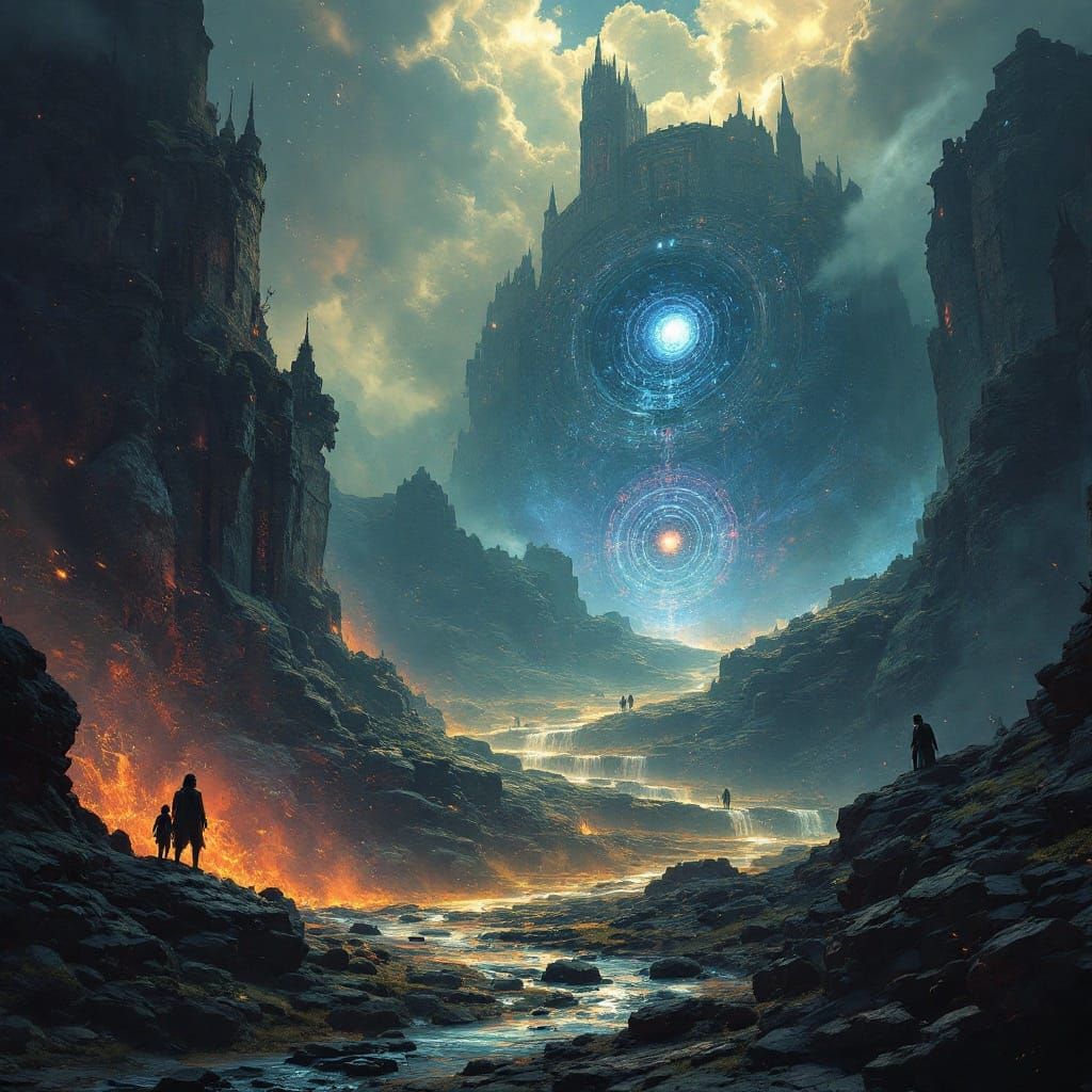 Fantastical Illuminated Realm in Deep Colors