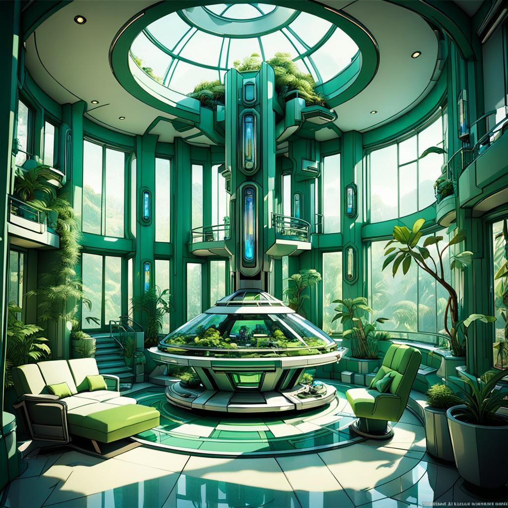 Cybertronian Home Interior in Art Deco Style