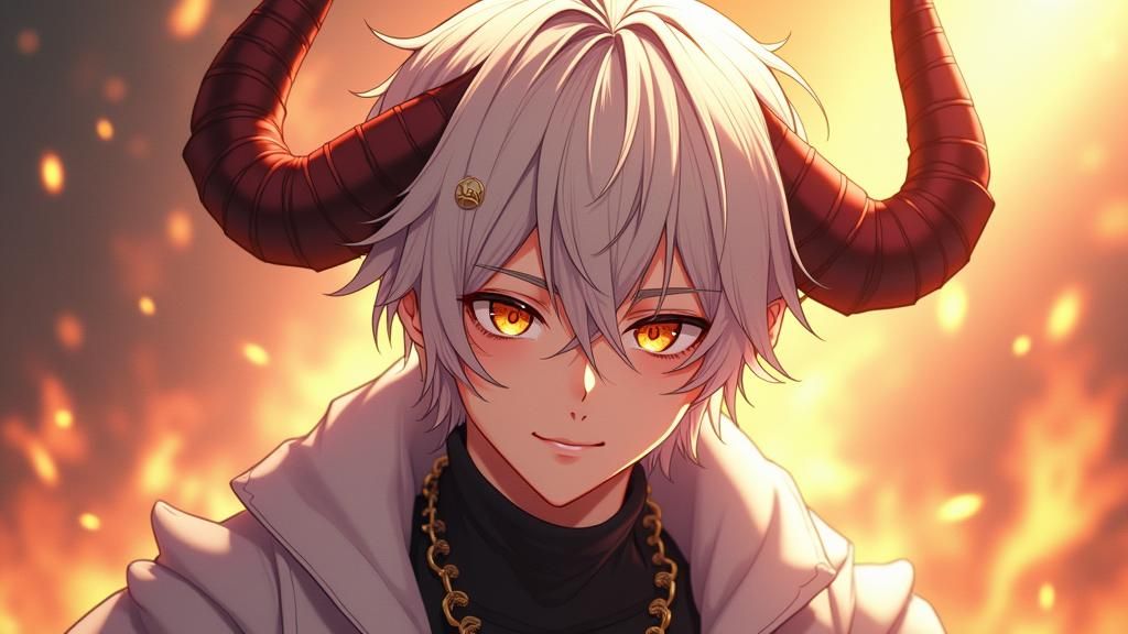 Anime Style Wight Devil with Silver Hair