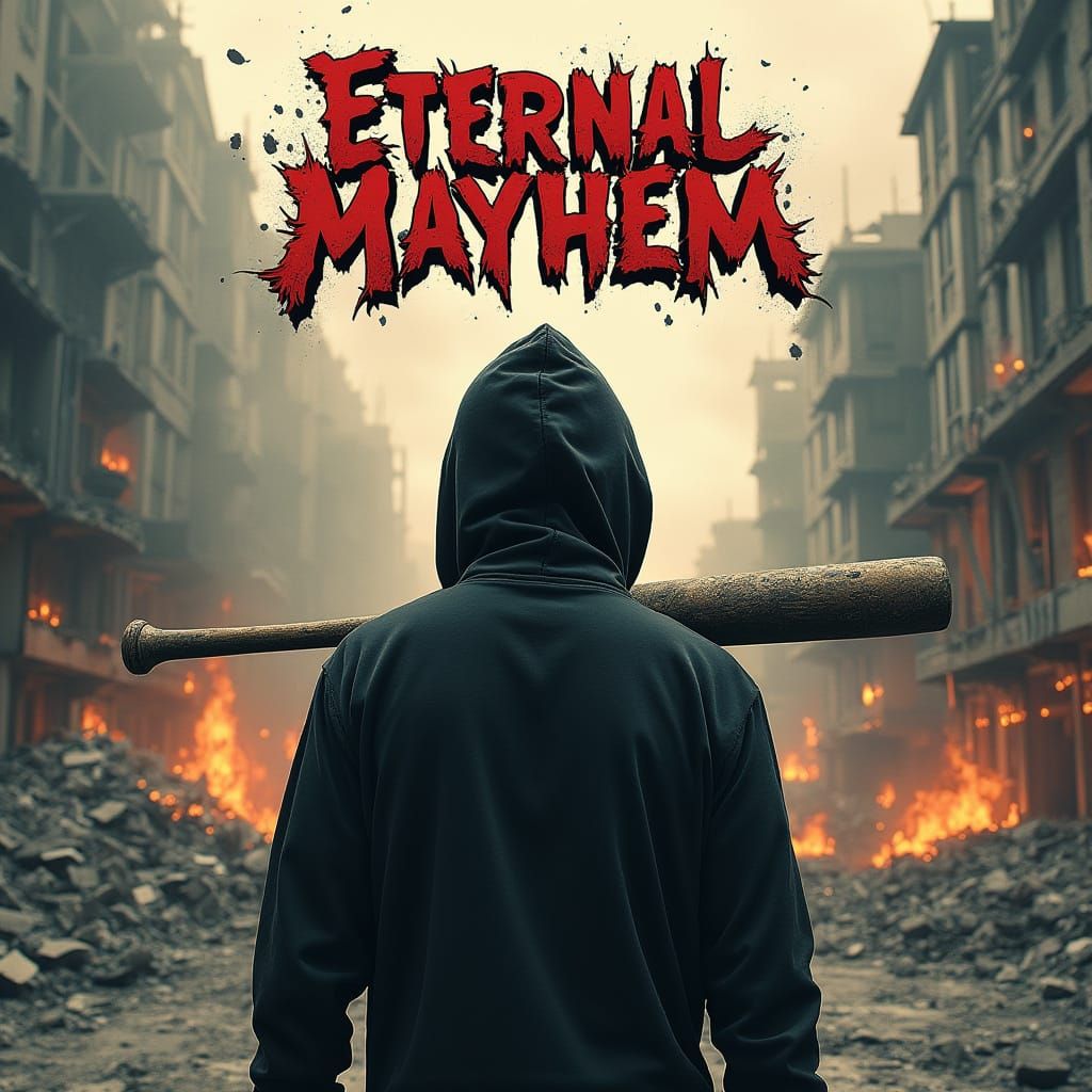Gritty Dystopian Cityscape with Eternal Mayhem