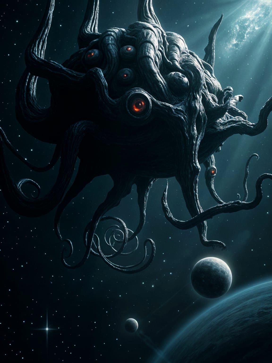 Cosmic Horror Entity in Galactic Void