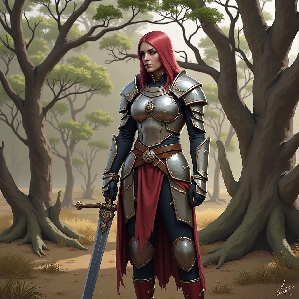 Gisèle Bescond, female human fighter, D&D