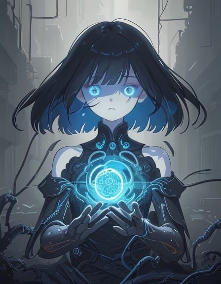 Cyberpunk Goddess in Metallic Hues