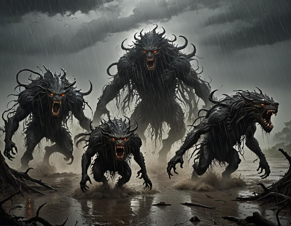 Monstrous Creatures Emerge from Storm