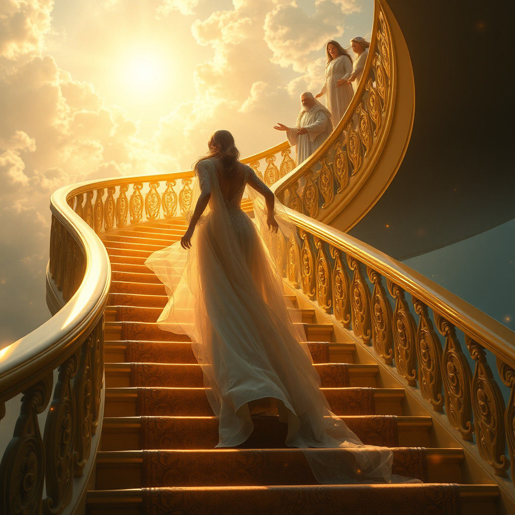 Ethereal Ascension in Golden Splendor