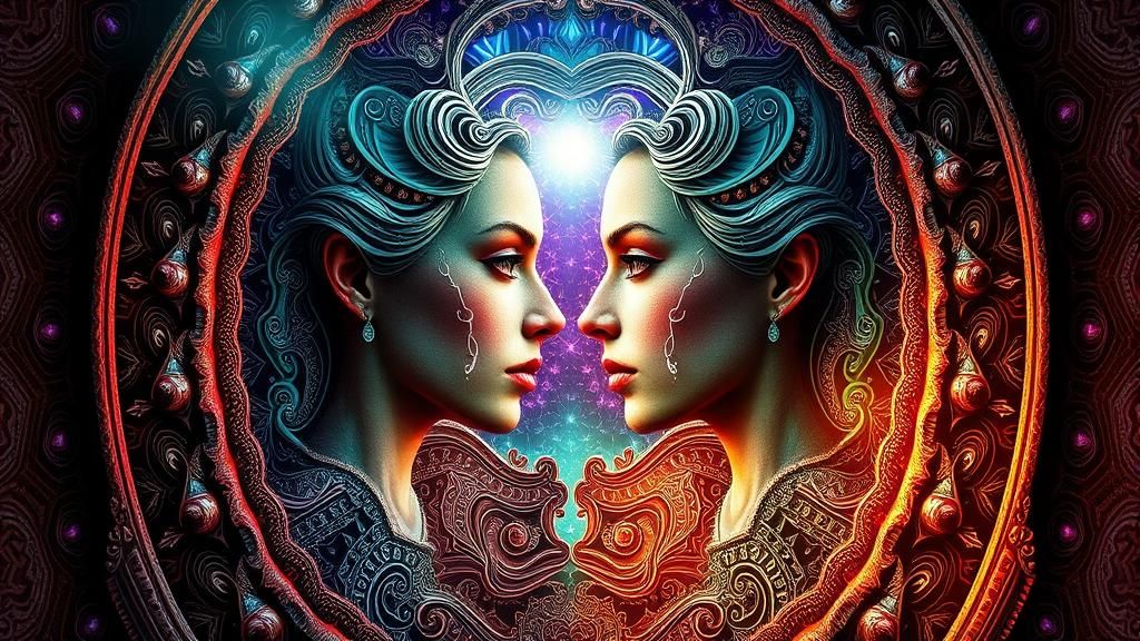 Surreal Portrait in Fantasy Escher Landscape