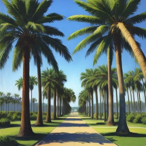 Palm Trees in Impressionistic Pop Art Style
